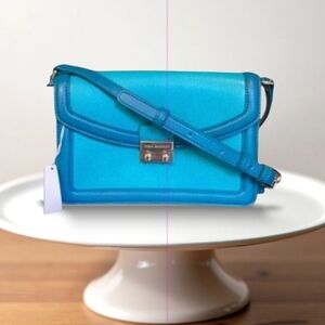 Vera Bradley tess leather  crossboddy Bag in coastal  Blue new